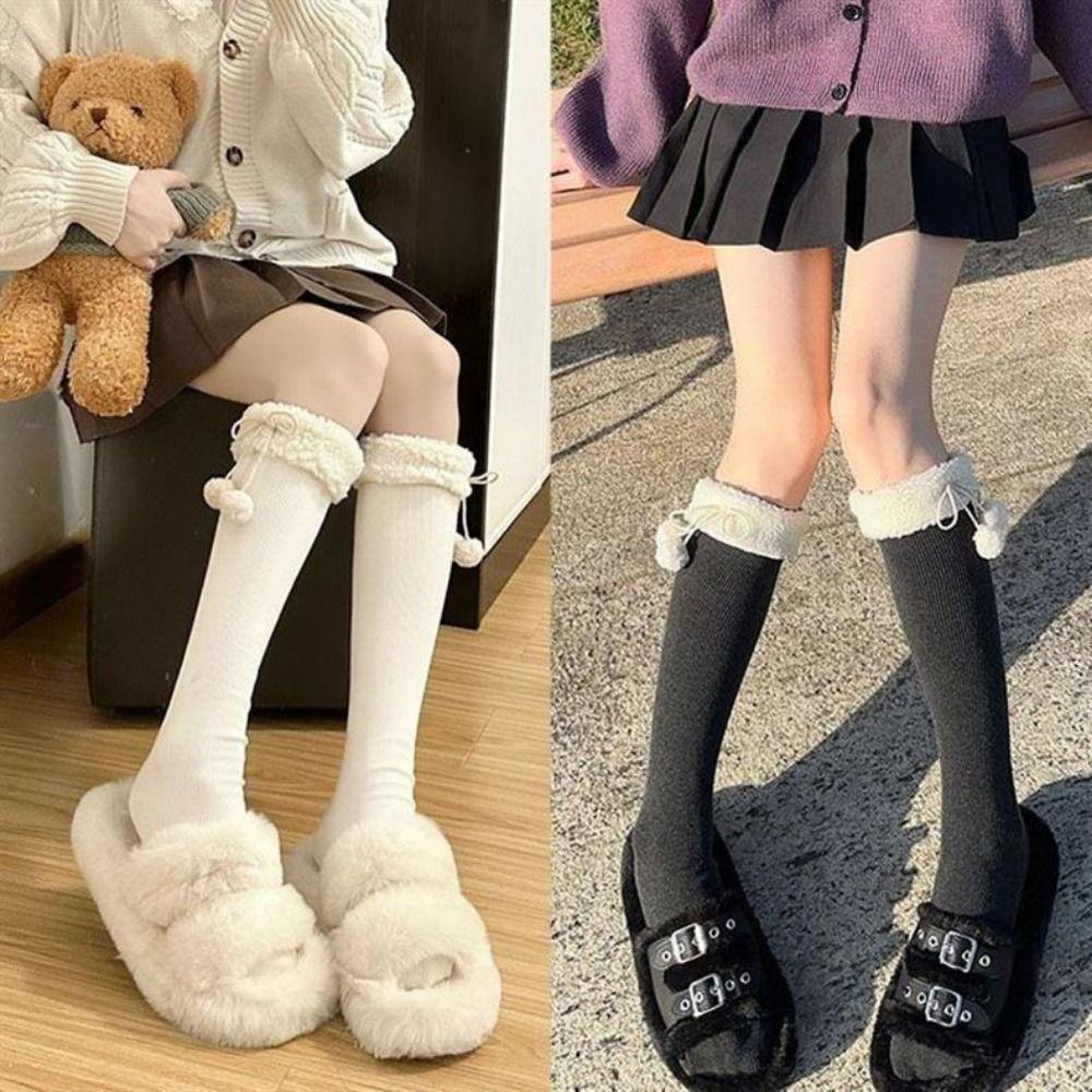 Șosete casual tricotate pentru vițel, bumbac pufos, lungi până la genunchi, șosete lungi pentru femei, șosete noi