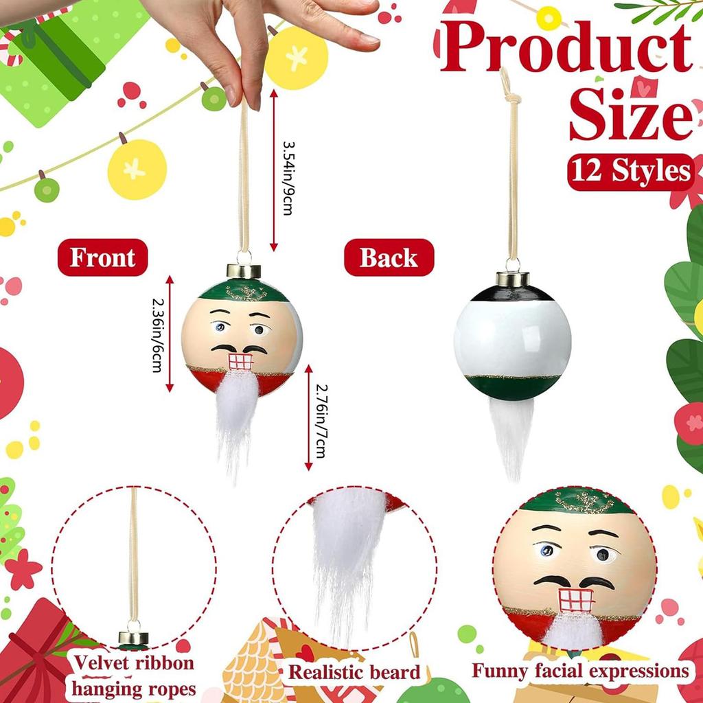 Christmas Ball Ornaments Charm With 12 Faces 12 Pieces Christmas Tree Pendants Ornaments For Holiday Wedding Party Wreath Window