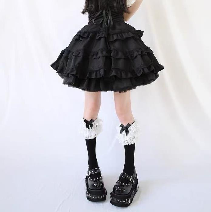 Fashion 2025 Cake Shoes Japan Lolita Denim Cosplay Kawaii Punk High Heels Thick Soled Girl Sponge River Shoes Increase Height Cake Shoes