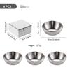 4pcs New Stainless Steel Seasoning Serving Tray Gold Mini Spice Plates Round Household Soy Sauce Dish Plates Specialty Tableware