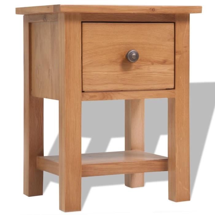 VidaXL Table de chevet 36 x 30 x 47 cm Bois de chêne massif