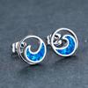 New Fashion Ruili Style Gold Platinum Wave Circle Womens Versatile Earrings