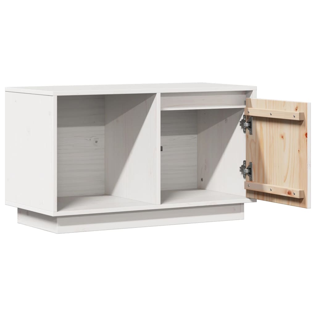 Vidaxl TV Cabinet, White, 74X35X44 Cm, Solid Pine Wood