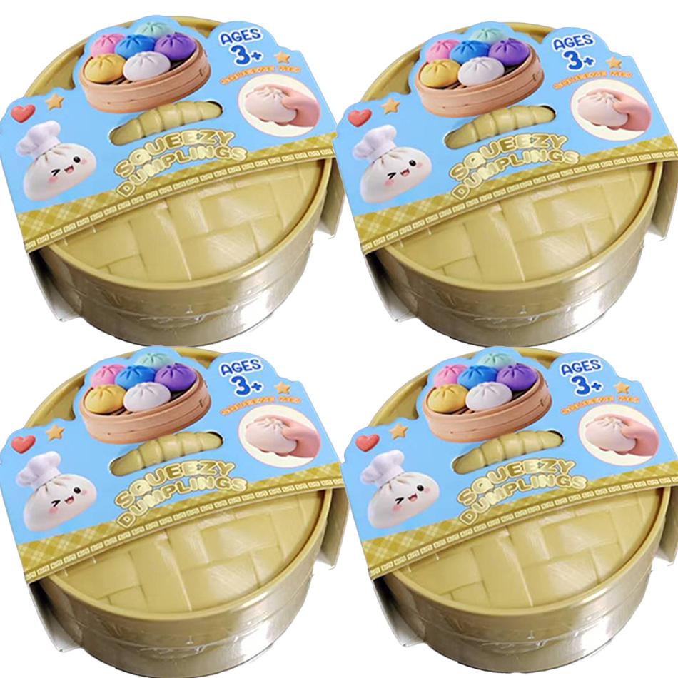 Teigtaschen-Druck Teigtaschen-Squishies Niedliches buntes Brötchen-Spielzeug Langsam aufsteigendes Stressabbau Fidget-Spielzeug für Kinder Erwachsene Anti-Angst-Geschenk