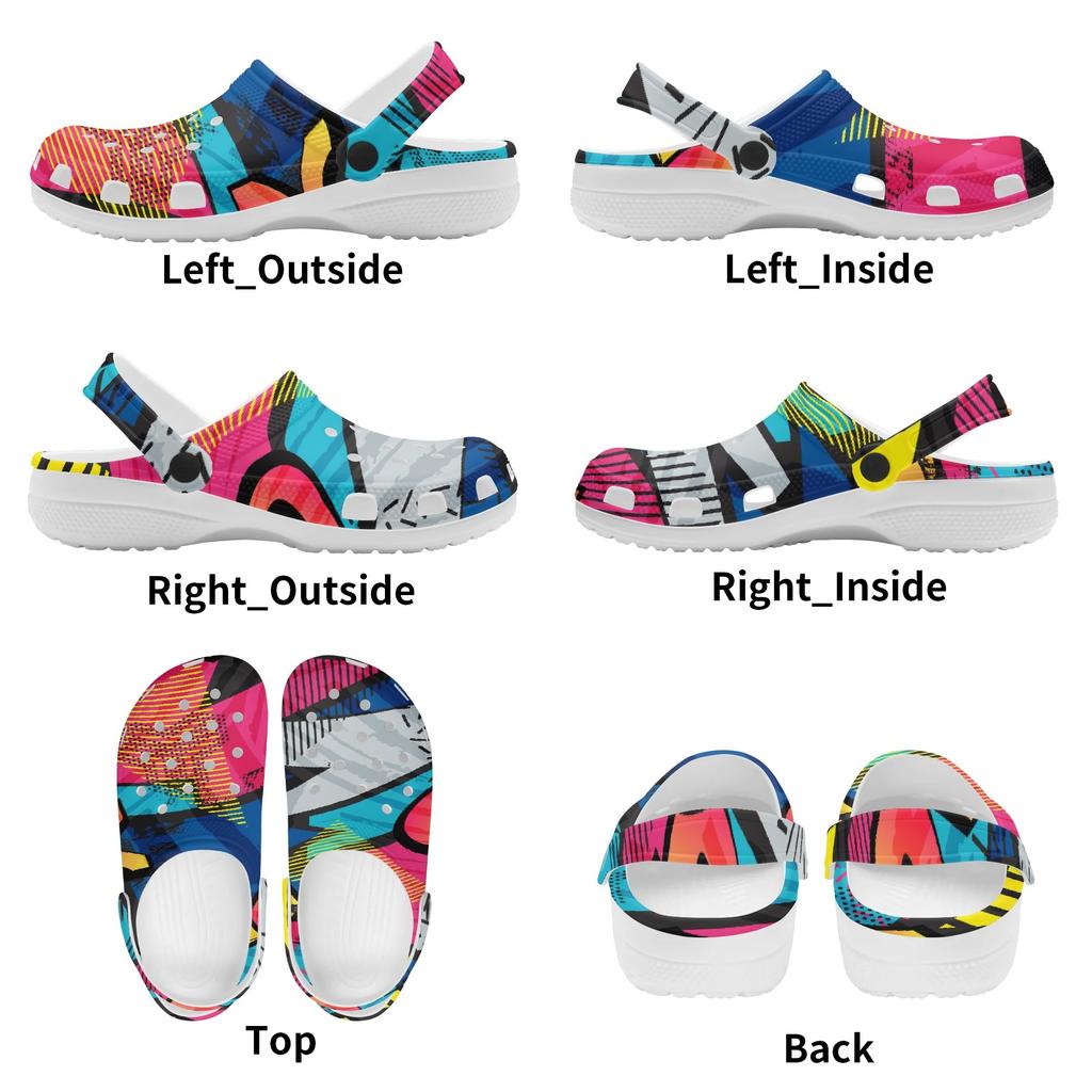 Lightweight Printed EVA Clogs for Men Women Breathable Slip On Garden Shoes Beach Pool Home Bathroom Summer Slippers Beach Wear