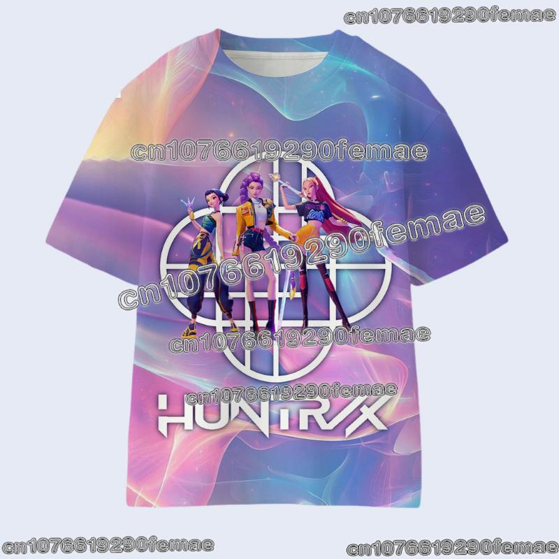 Kpop İblis Avcıları Çocuk Tişörtü Anime Çizgi Film Yazlık Kısa Kollu Günlük Harajuku Tişört Erkek Kızlar Havalı Hediye Üstler