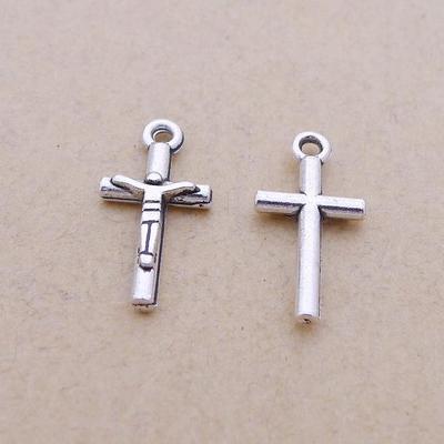 A2001 Antique Silver Alloy Cross Jewelry Accessories, 300/Bag, 0.5 Grams