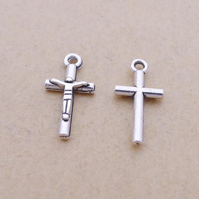 

A2001 Antique Silver Alloy Cross Jewelry Accessories, 300/Bag, 0.5 Grams античний срібного кольору