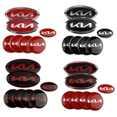 Car Front Grill Emblem Rear Trunk Badge Hub Center Sticker Steering Wheel Center Sticker for K3 K5 Sportage R Sorento Carens