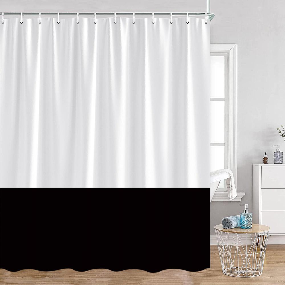 

Color Block Soild Shower Curtain White Black Green Brown Green Bathroom Decor Modern Nordic Polyester Bath Curtain With Hook W60H190(CM)-1 Pcs