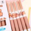 5Pcs Cute Capybara Gel Pens Kawaii Pen Set Quickly-Drying Blue Erasable Pens Office School Supplies Kawaii Aesthetic Stationery