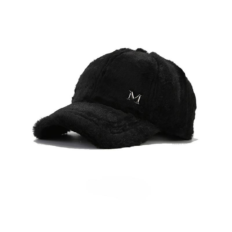 1pc Women Outdoor Skiing Warm Winter Knitted Fleece Lining Color Windproof Earflap Hat, Suitable for Cycling Sports,Daily Wear чёрный