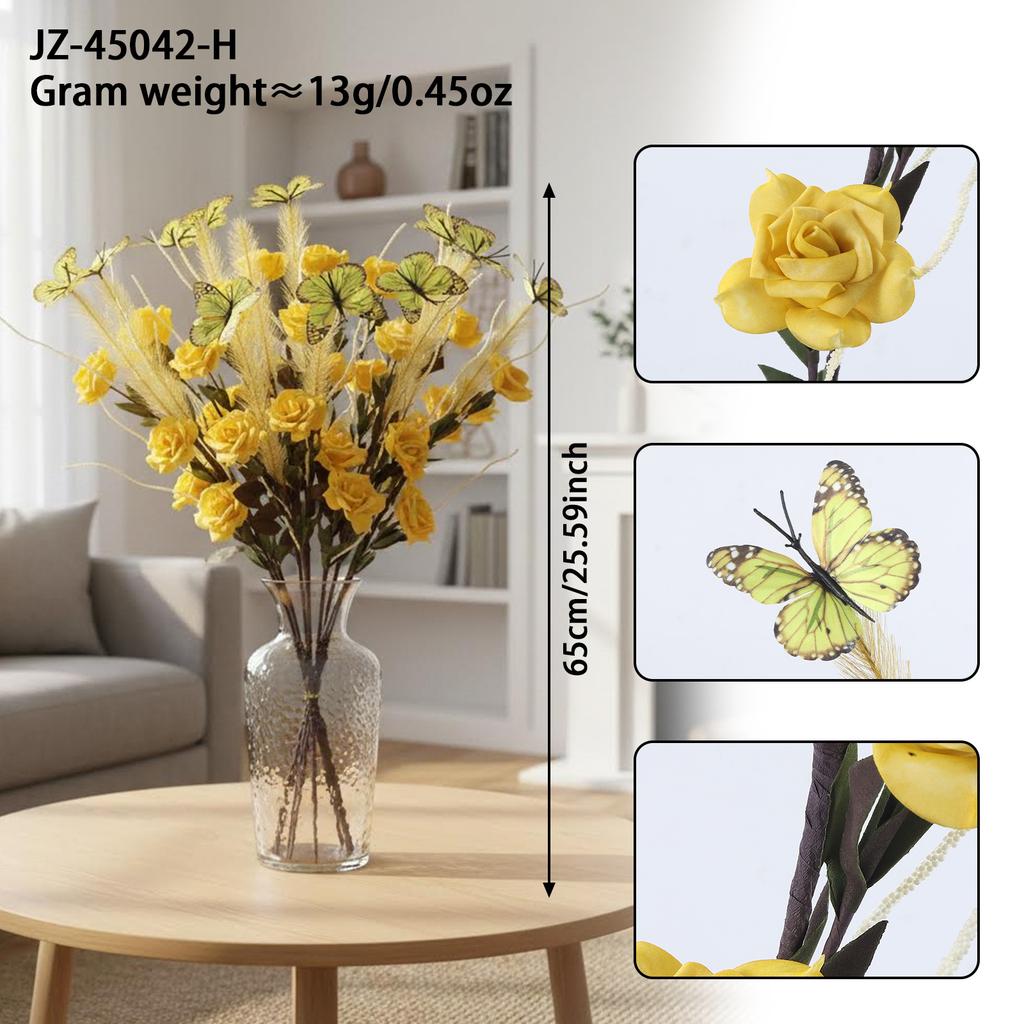 An artificial butterfly branch used for weddings, family offices, parties, decorating vases, and floral arrangements