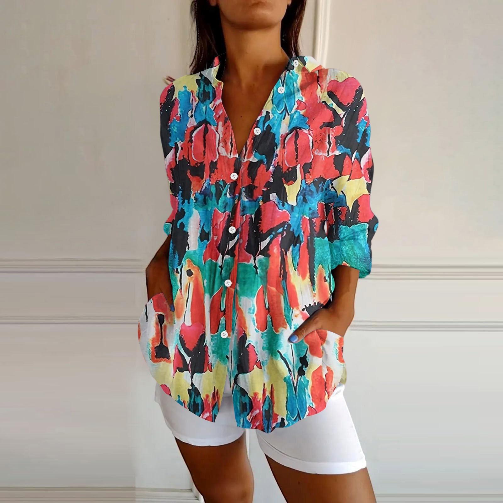 

Женские рубашки на пуговицах из хлопка и льна с длинным рукавом, повседневные летние топы, рабочие блузки XL