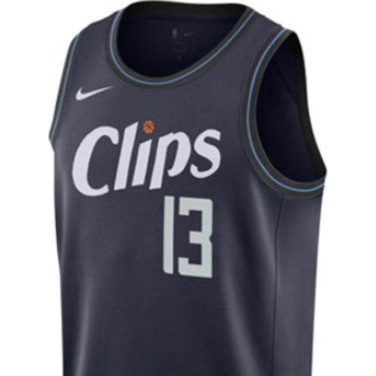 Nike Paul George No. 13 Clippers 2023-24 City Edition Jersey Men Tops Black Grey DX8505-419