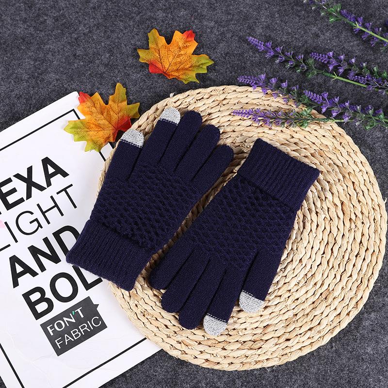 Korean Version Refers To Winter Knitted Thermal Gloves, Simple Unisex Knitted Thermal Gloves
