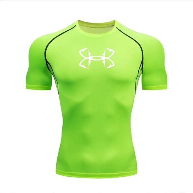 Tight T-shirt for Men's Short Sleeve Sports Fitness Running Sporter Gym Fashion Drying Workout High Elasticity Breathable Sweat-Resistant