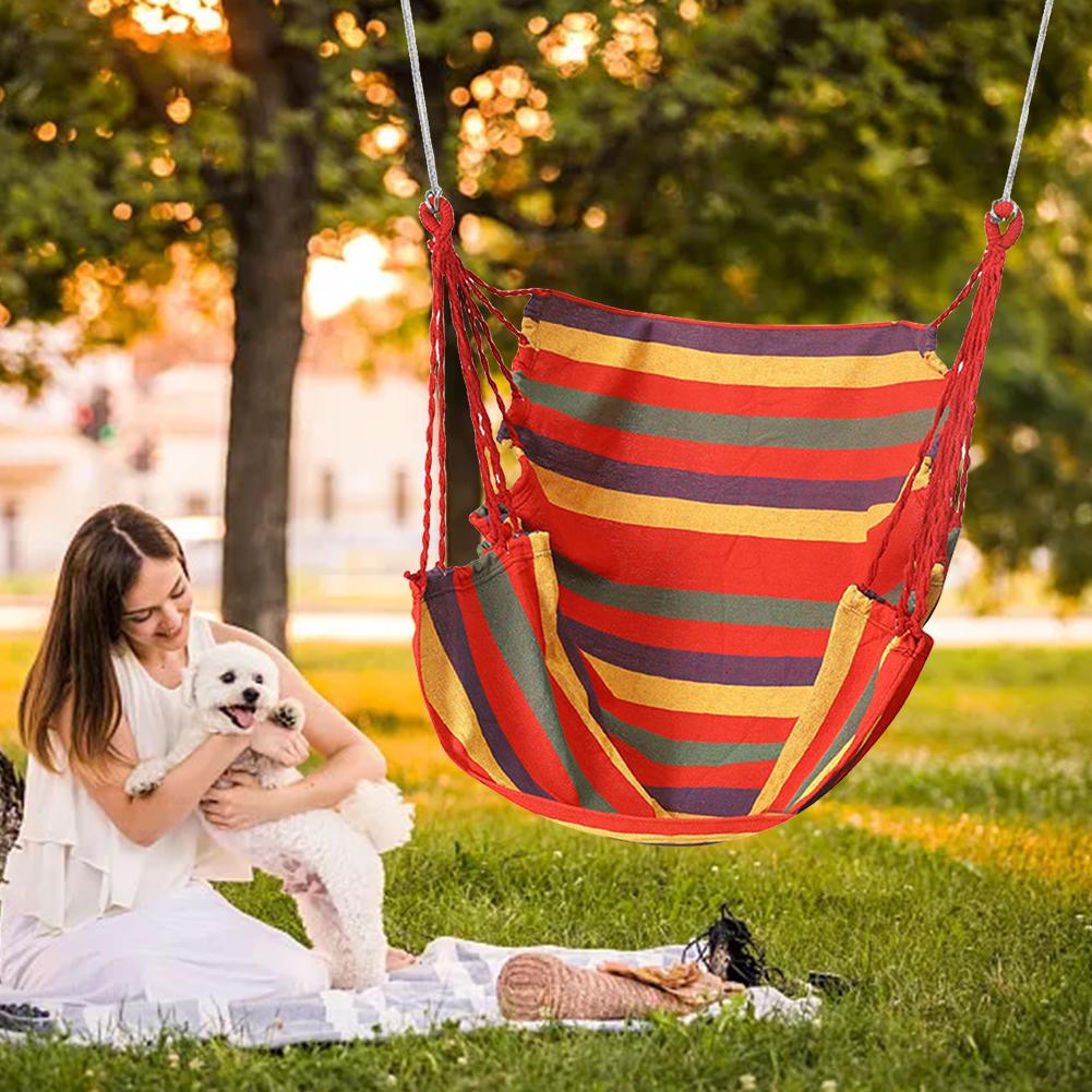 Single Outdoor Camping Hammock Indoor Hammock Chair Multifunctional Canvas Leisure Swing Hanging Chair for Home Camping