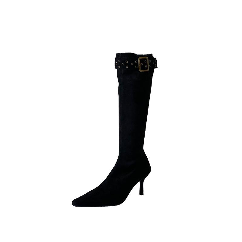 2025 autumn and winter new pointed thin heel high heel temperament thin French fashion sexy beauty female Internet celebrity boots
