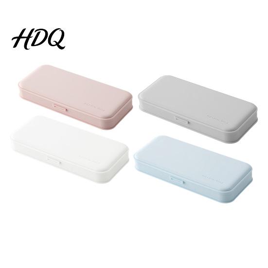Slim Design Stationery Storage 2Pcs Simple Pencil Case for Students Plastic Holder Easy to Clean Desk Accessory with Multiple Compartments,
