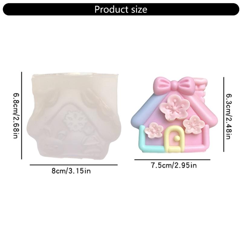 Christmas House Silicone Candle Mold Multipurpose Silicones Mould For Crafting Candle Soap Chocolate Festival Decoration