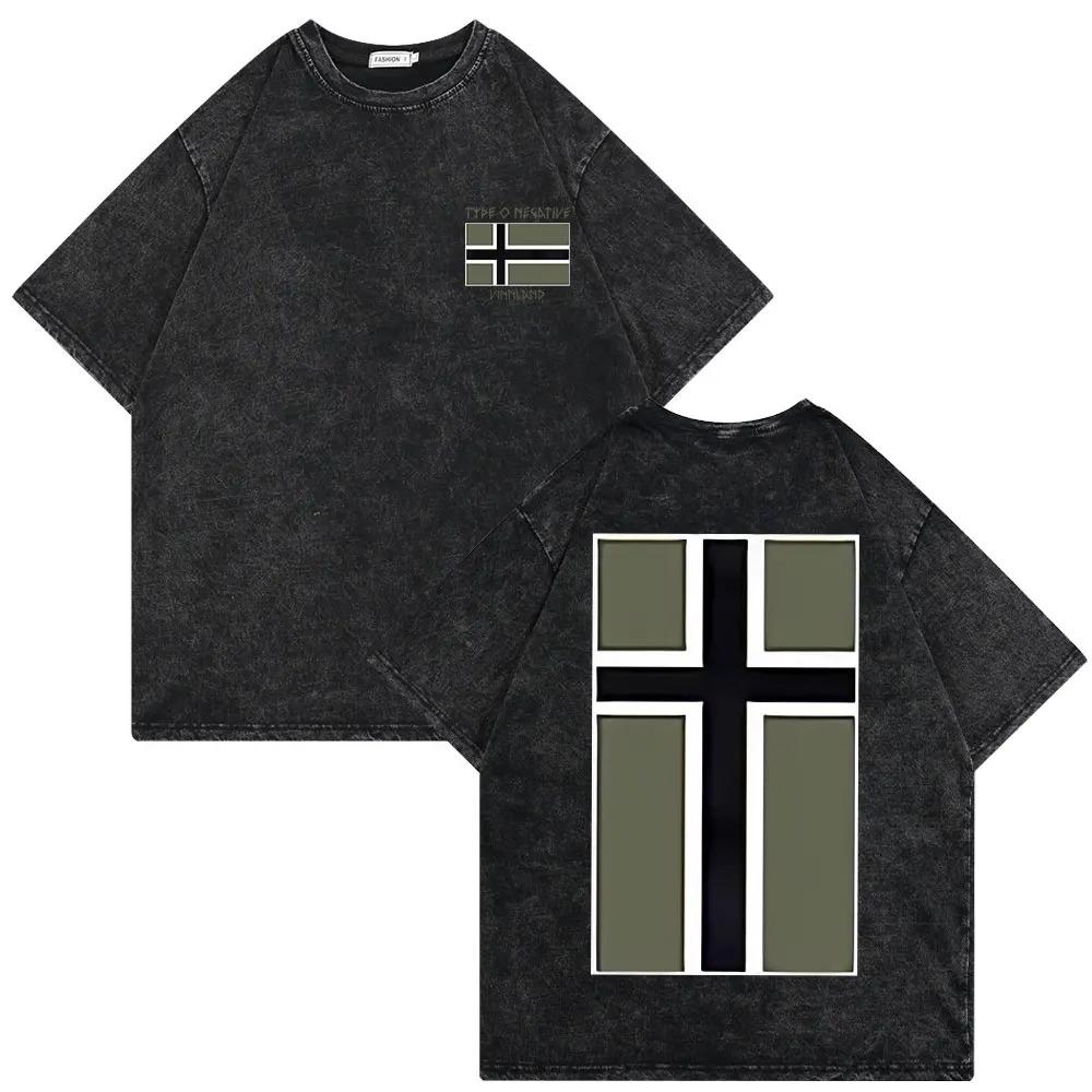 2026 Washed Vintage Type O Negative Who Will Save The Sane Tshirt Men Women Rock Metal Gothic T-shirt Man Oversized Cotton T Shirts