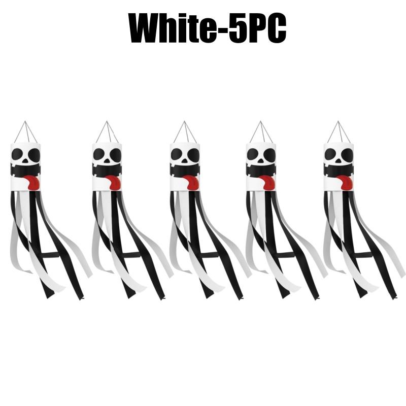 Halloween Ghost Windsock Flag Decoration Mummy Spooky Skull Windsock Hanging Flag Wind Socks for Halloween Home Party Decor