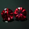 Natural Red Ruby Loose Gemstone 17.00 ct Diamond Cut Round Shape Pair for Jewelry Making and Crafts
