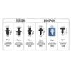 100-Piece Universal Car Retainer Clips Set for Bumper, Door, and Trim Fastening.
