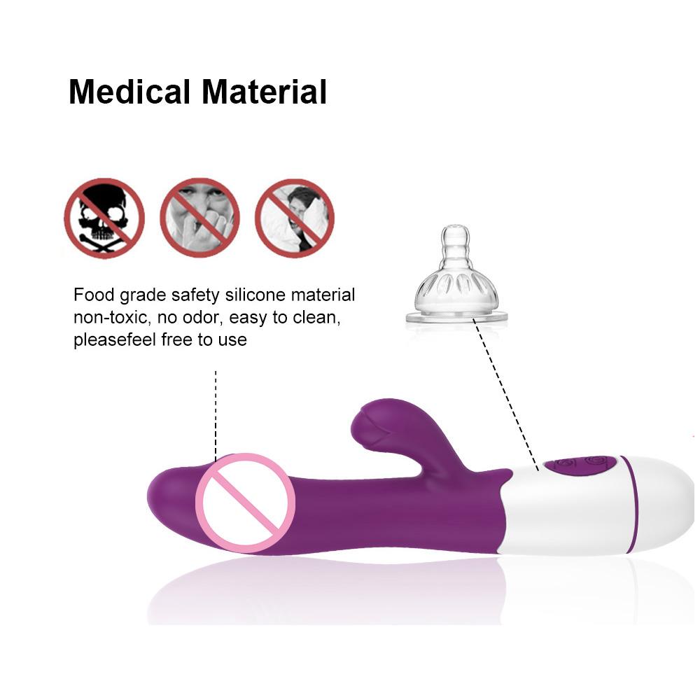 Anal Vagina Massage Dildo Rabbit Vibrator Sex Toys Vibrators For Women Sex Shop Erotic 30 Frequency Dual Vibrating G-spot Masturbator