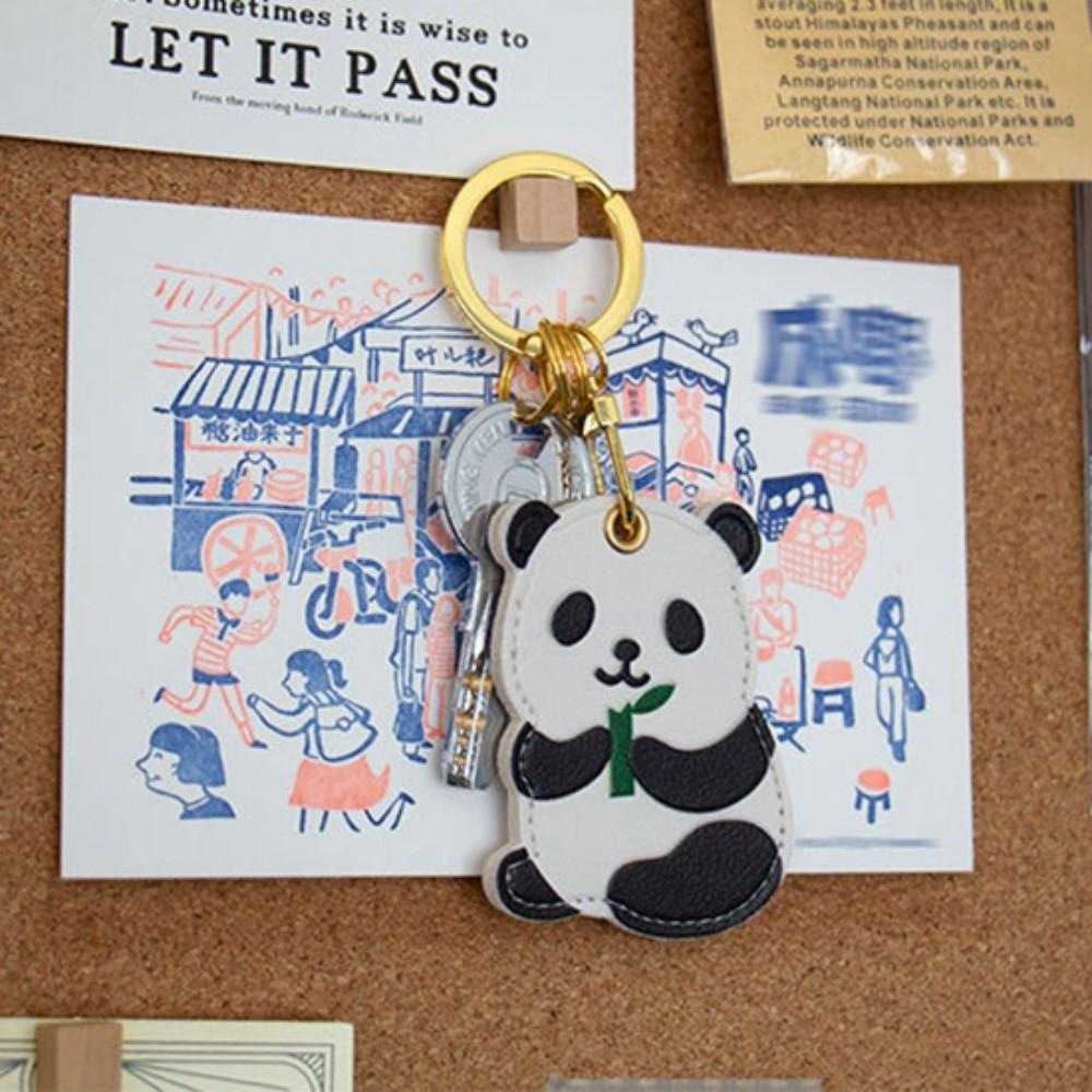 

Lotus Rabbit Pendant Keychain PU leather Access Control Card Cover Car Key Pendant Style 3