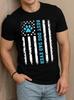 Greenink Best Dog Dad Ever Flag Tee Men T Shirts Black Funny Gifts T Shirts for