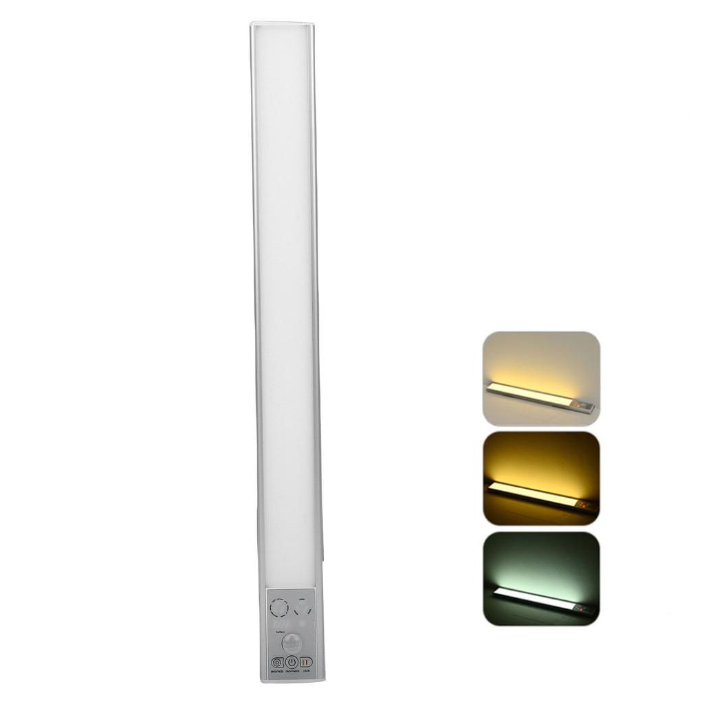 Under Cabinet Light, Motion Sensor Light Indoor with 3 Color Temperatures and Stepless Dimming, Rechargeable Battery Operated for Kitchen Bedroom Cl