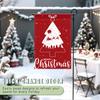 Red  white Christmas treeGarden Flag 12x18 Inch Double Sided for Courtyard Outdoor Welcome Flag Decoration (Excluding flagpole)