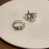 Dark~ Pentagram Metal Open Ring Female Niche Design Hip Hop Cold Wind Index Finger Ring Couple Ring