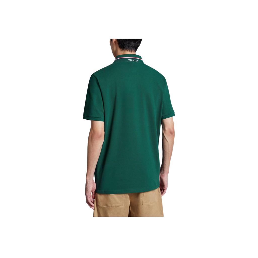 Moncler Comfortable Loose Fit Logo Pattern Polo Shirt Men Tops Olive-Green J10918A0002189A16875