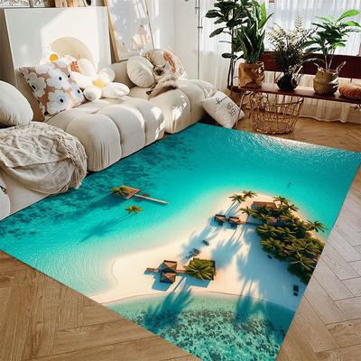 Creative Coastal Beaches Theme Carpet Living Room Home Decor Sofa Rug Bedroom Bedside Rug Kitchen Coffee Table Mat Doorm