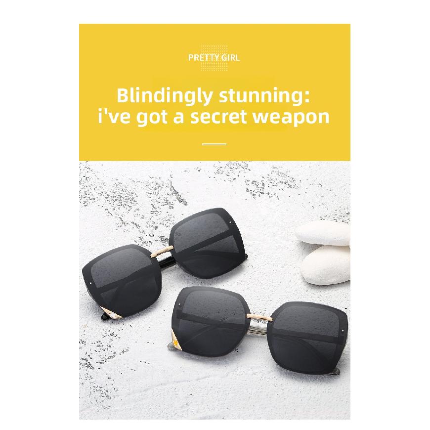Fashionable Retro Sunglasses, Personalized Polarized Sunglasses for Women, UV400, Light Luxury