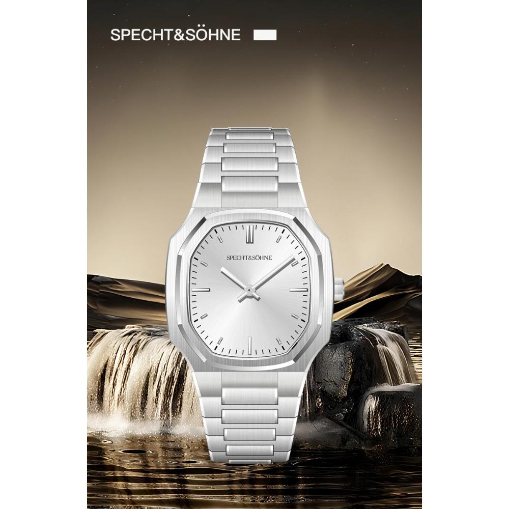 New Fashion Specht & Söhne Ultrathin Quartz Watch For Men Ice Blue Color Stainless Steel Watches Sapphire Crystal 50M Waterproof