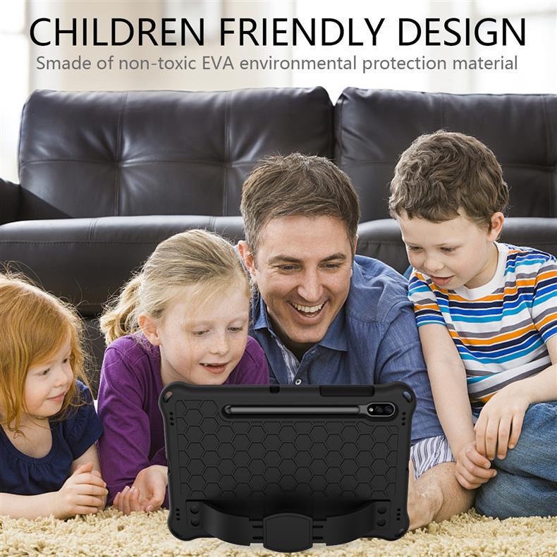 Samsung S9/S8 Tablet EVA Protective Case for Kids - Honeycomb Design with Hand Strap and Full Coverage Anti-Drop Protection.