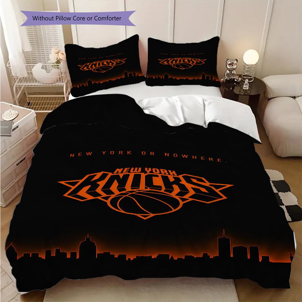 Set da tre pezzi con spirito da basket dei New York Knicks(1 * copripiumino + 2 * federa, senza nucleo)Set biancheria da letto Morbido e confortevole