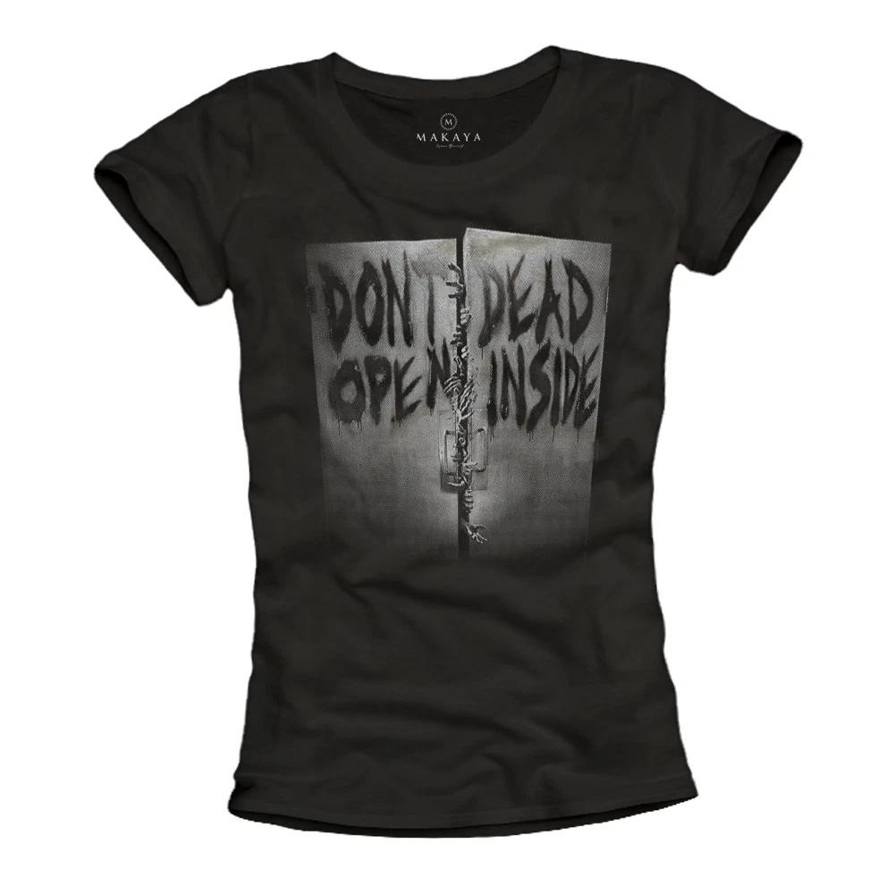 

WALKING ZOMBIES WOMENS T-shirt WITH DON T OPEN DEAD INSIDE - TOP SERIES GIRL TEE 4XL