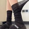 1/2 paires Chaussettes Lolita Douces à Volants pour Femmes Filles Maille Creusée Fine Soie Nylon Chaussettes Dentelle Fleurie Rétro Chaussettes Hautes pour Dames