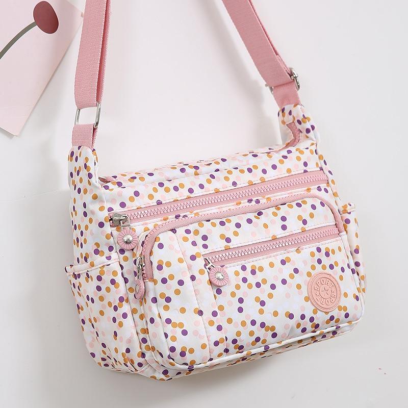 New Vintage Fashion Crossbody Bag Print Multi-Layer Large Capacity Middle-Aged Mom Bag Oxford Fabric Women Bag