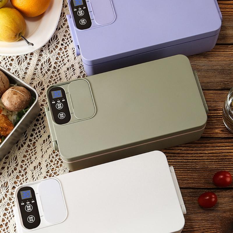 Practical Lunch Box 3200mAh Food Box Self Warming Food Storage Box 304Stainless Steel Texture for Various Setting