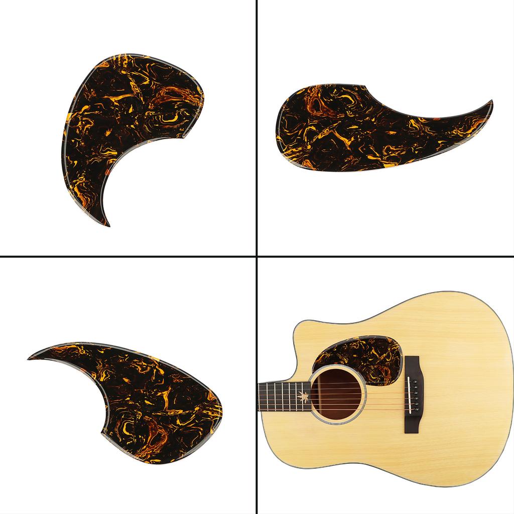 PVC Guitar Self Stick Pickguard Yellow Paste Pattern Anti-Scratch Guard Plate Replacement Acoustic Guitar Scratch Plate