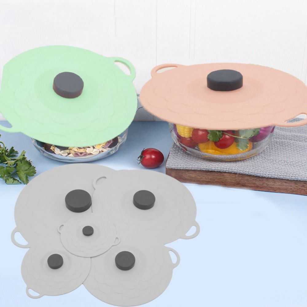 5Pcs Anti-spill Silicone Pot Lid Cover Sealed Tableware Pot Lid Fresh Keeping Cover  Kitchen Gadgets