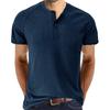 Pánská košile Slim Fit Waffle Henley s krátkým rukávem Pro volný čas Sportovní trička na cvičení pro muže Sportovní triko na 3 knoflíky Letní základní topy odvádějící vlhkost