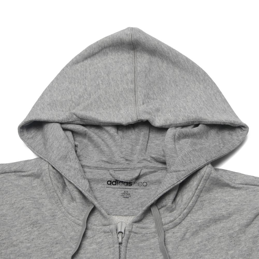 Adidas Neo Lifestyle Casual Series Letter Hooded Zipper Comfortable Sweatshirt Men Sweatshirt Gray BQ6822