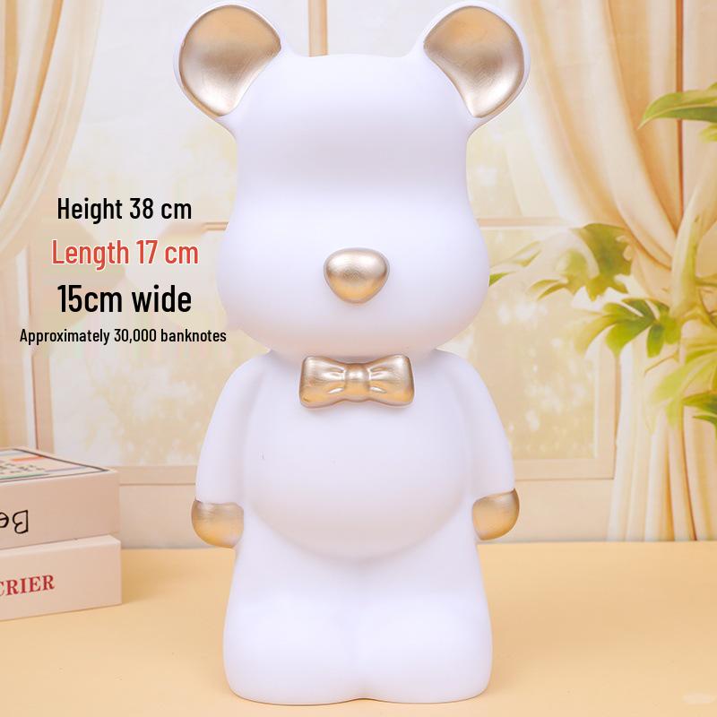 Luxury Large Capacity Bear Piggy Bank for Kids - Decorative Living Room Ornament